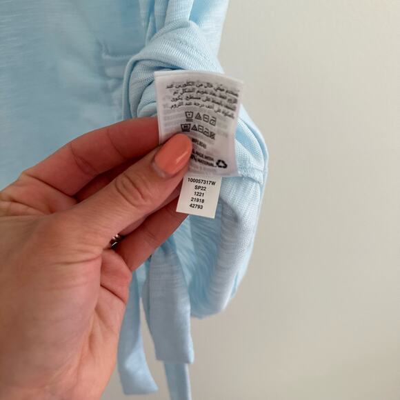 NWT INC International Concepts Ruched Side Short Sleeve T-Shirt Blue 1X - Picture 9 of 10